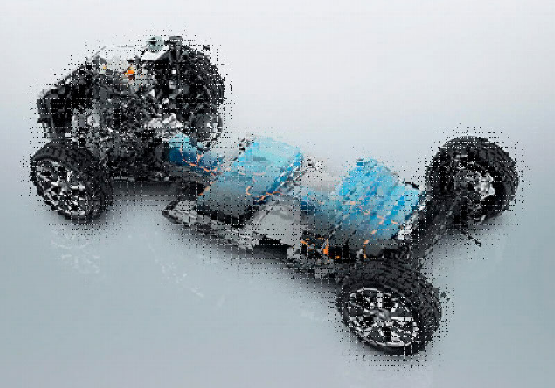 電気自動車のシャーシと電池