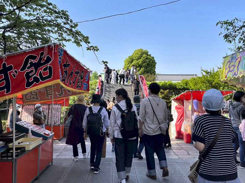 亀戸天神社の屋台の風景