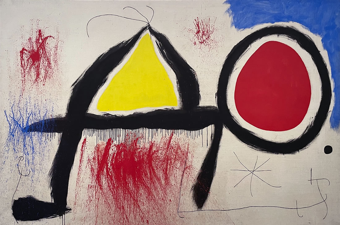 東京都美術館ミロ展の展示作品(77)：太陽の前の人物（1968）
