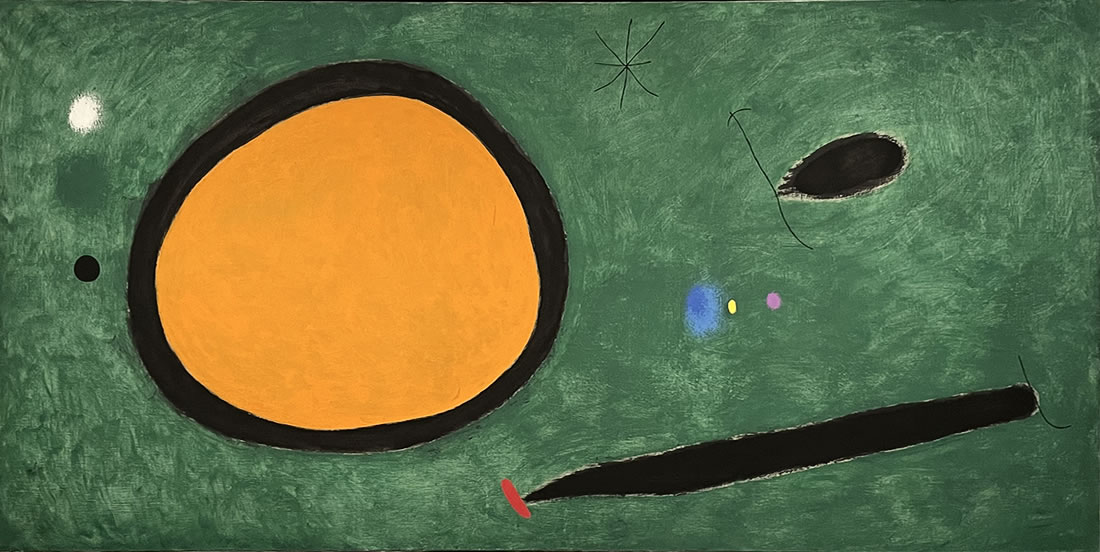 東京都美術館ミロ展の展示作品(78)：月明かりで飛ぶ鳥（1967）