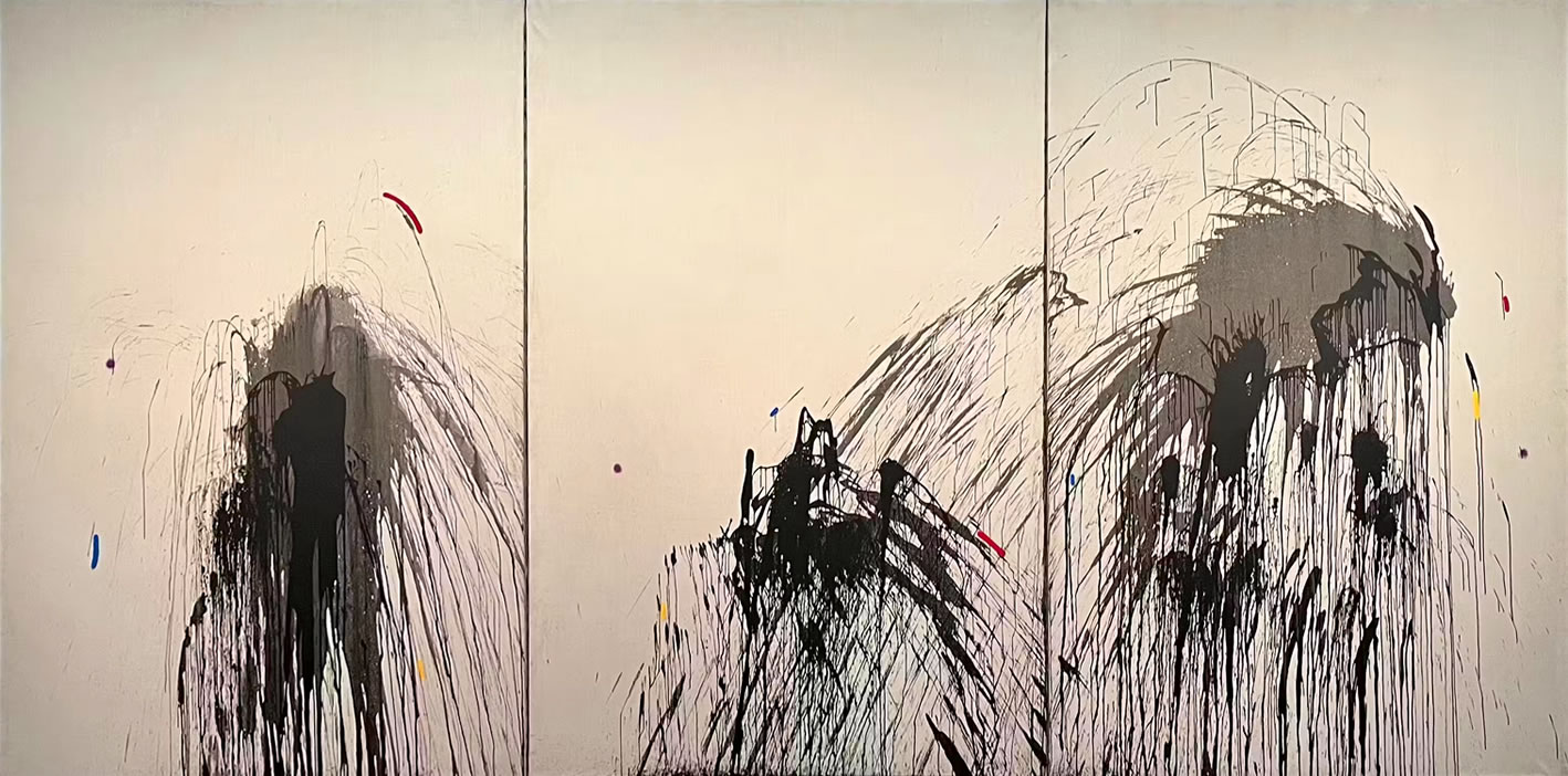 東京都美術館ミロ展の展示作品(90,91,92)：花火 I, II, III（1974）