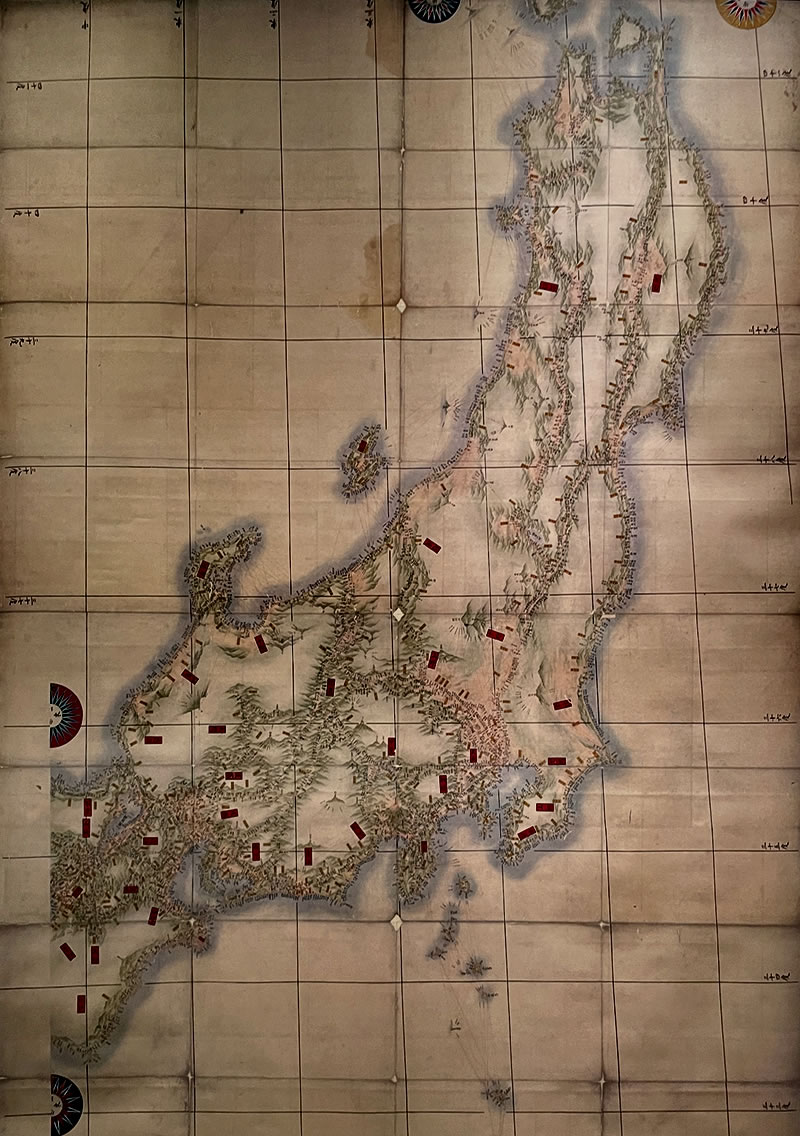 伊能忠敬記念館に展示されている本州の地図