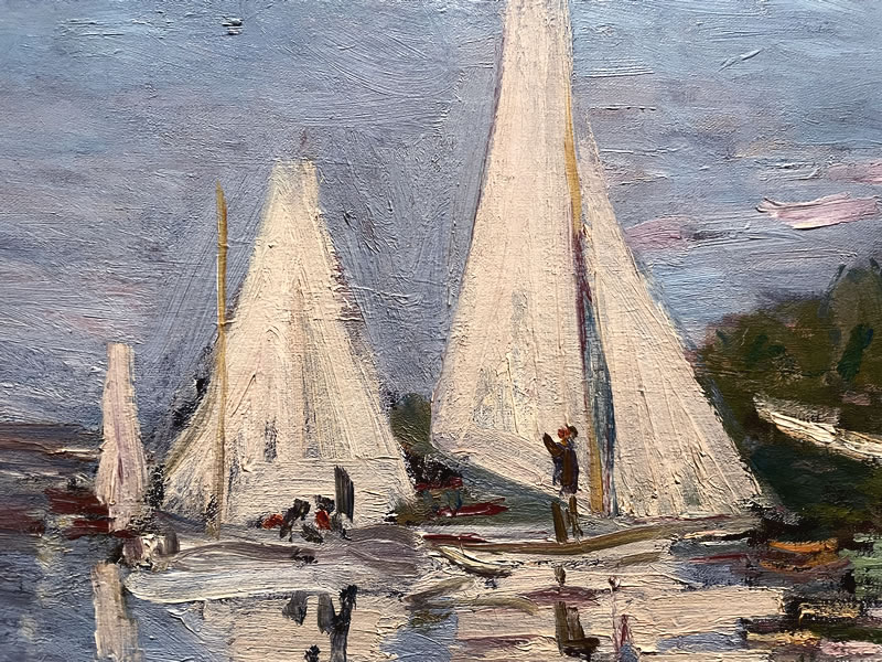 アーティゾン美術館「モネ没後100年 クロード・モネ 風景への問いかけ」展の展示作品 No.31：クロード・モネ アルジャントゥイユのレガッタのクローズアップ（２）