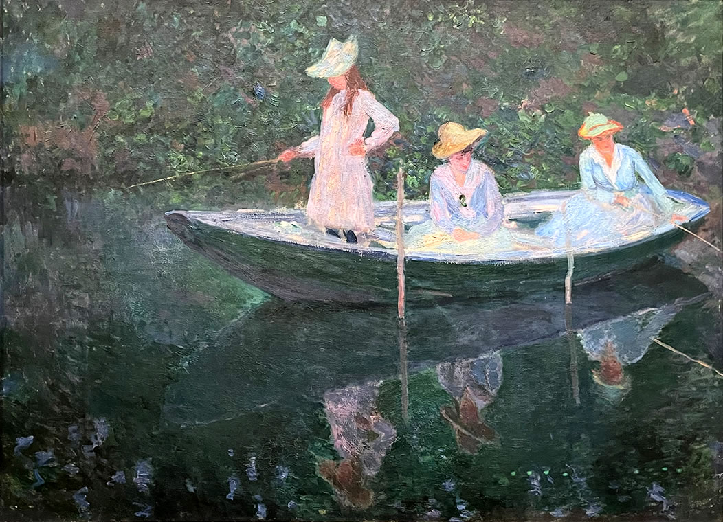 アーティゾン美術館「モネ没後100年 クロード・モネ 風景への問いかけ」展の展示作品 No.111：クロード・モネ ノルウェー型の舟で（1887）